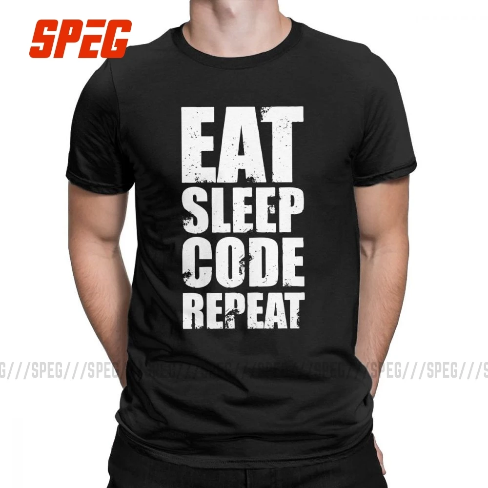 

Crazy Eat Sleep Code Repeat Software Engineer Programmer App Developer T-Shirts Men Cotton T Shirt Tee Gift Idea Clothing
