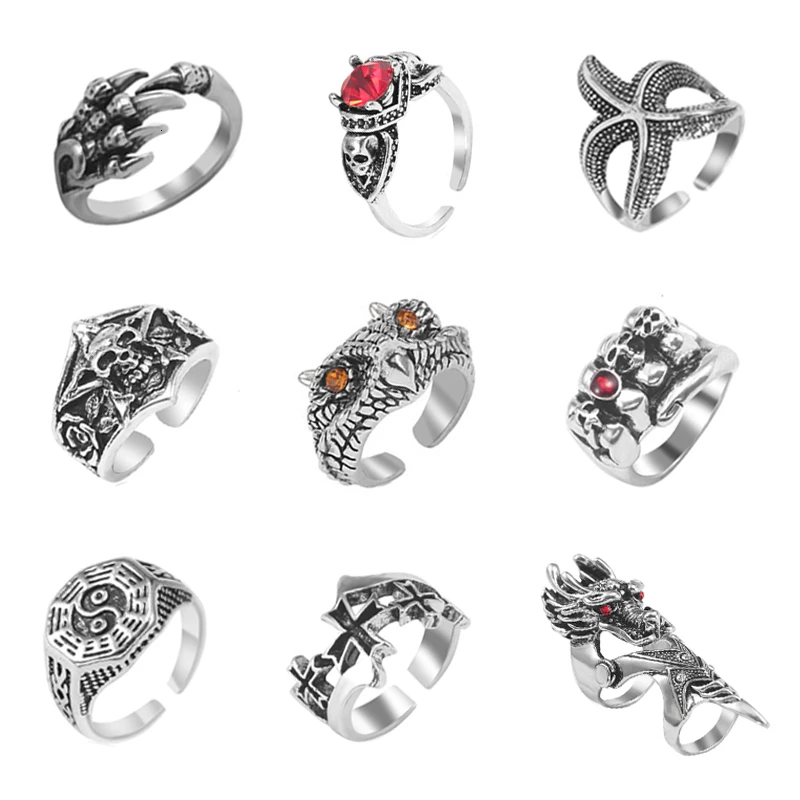 Винтажное кольцо Для панка для мужчин и женщин в стиле хип-хоп различные стили