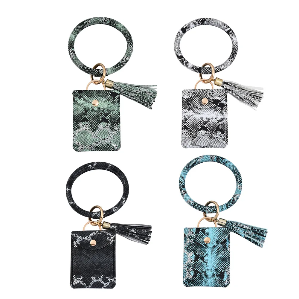 Модный чехол из искусственной кожи с цепочкой для ключей в стиле панк браслет со