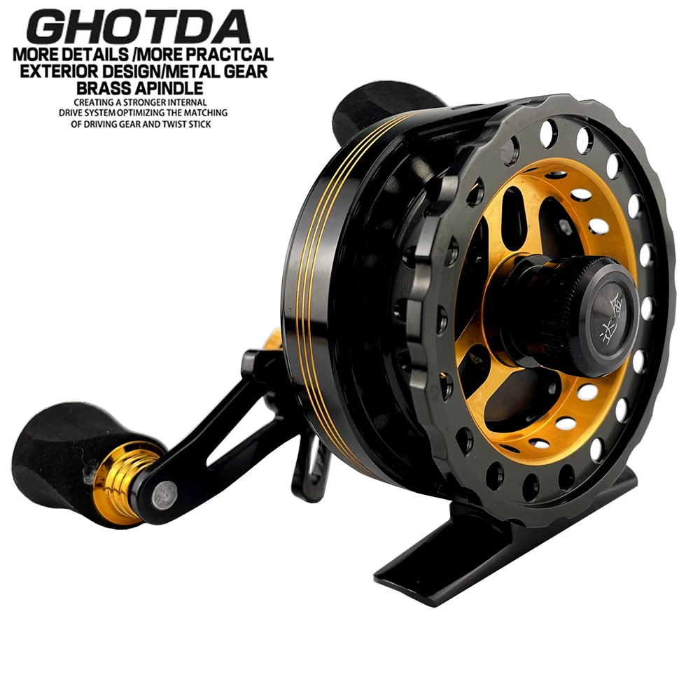 

Ghotda CNC Machined Alloy Body Rafting Fishing Reel 6+1BB Aluminum Alloy Tackle Left/Right Hand for Ice Fishing Fly Fishing