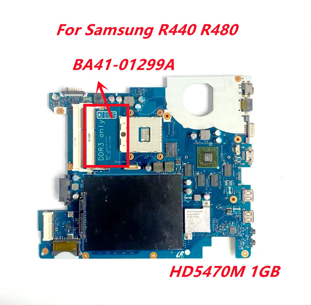 

For Samsung R440 R480 laptop motherboard HM55 HD5470M 1GB BA41-01299A BA92-06675A DDR3 mainboard 100% fully tested ok