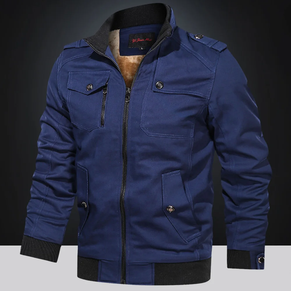 Куртка мужская тактическая однотонная Бомбер в стиле милитари приталенная на