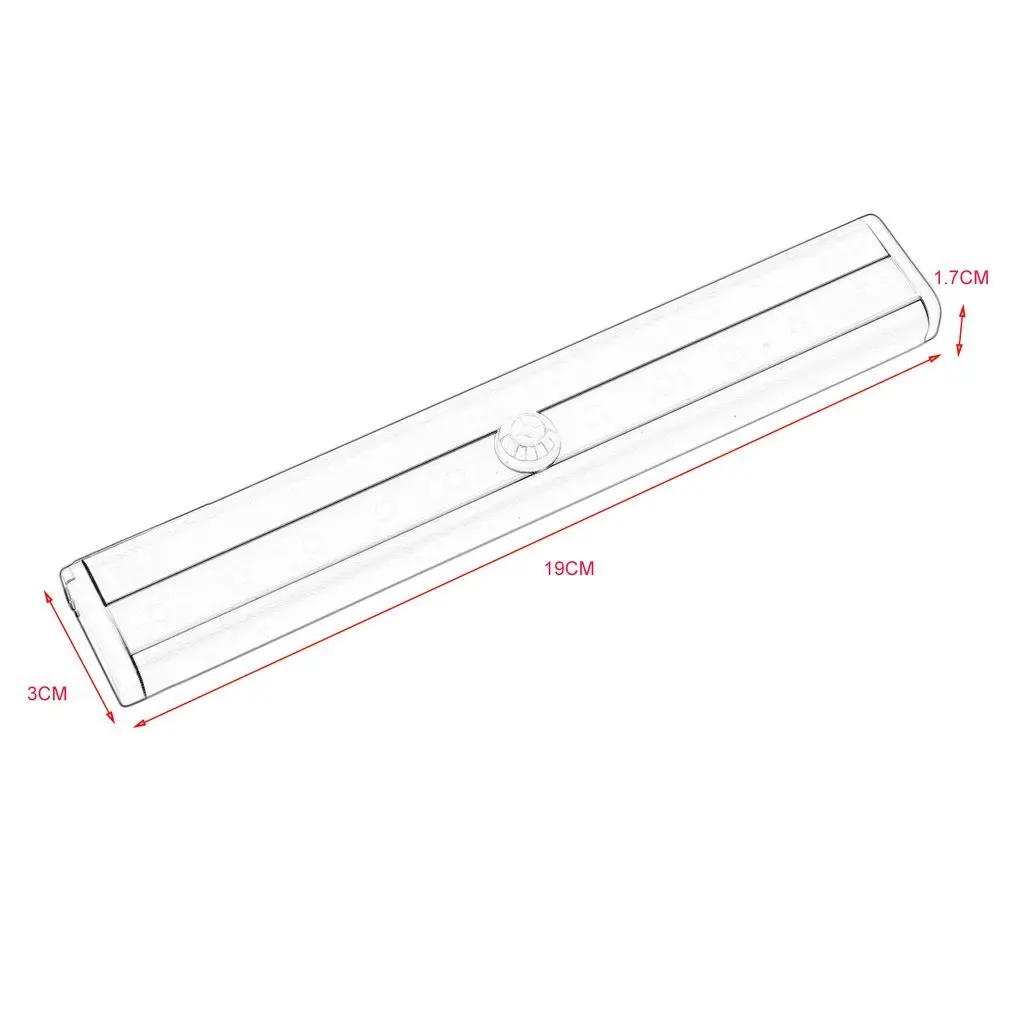 

PIR Under Cabinet Light Motion Sensor Closet Lights Wireless Magnetic Stick-on Cordless 10 LED Night Light Bar