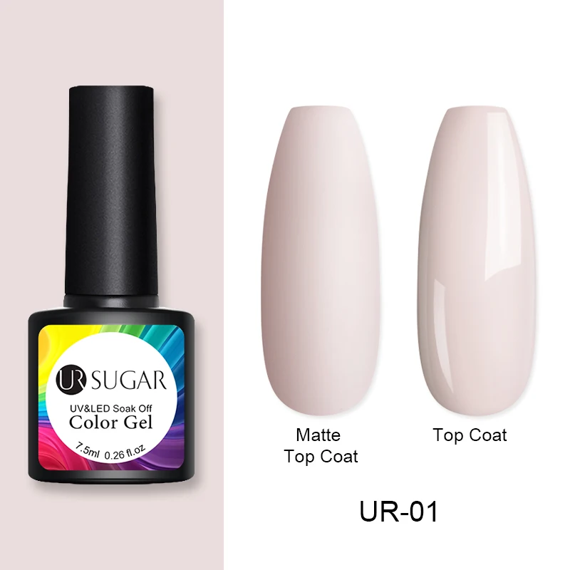 pink1 Ur Sugar 7,5 мл Одноцветный УФ-Гель-лак кофе полуперманентный впитывающий УФ-гель для дизайна ногтей Лак Матовый верхний слой гибридный лак - Цвет: pink1