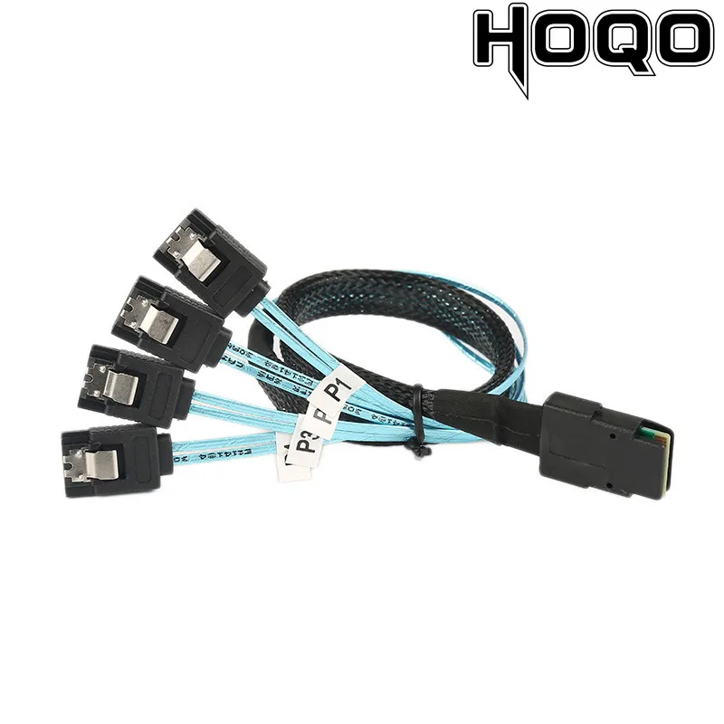 

Sata Cable Mini-SAS SFF-8087 to 4 SATA Cable Mini SAS 4i SFF8087 36P to 4 SATA 7P Cable 12Gbps 50cm Hard Drive Data 100cm