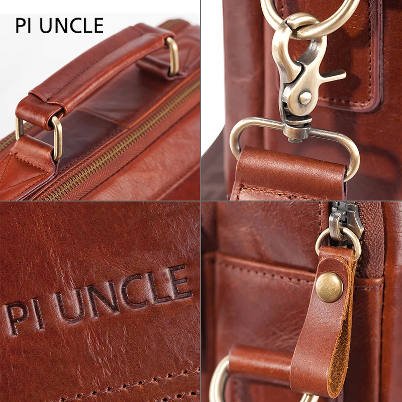 Сумка-мессенджер Мужская из натуральной кожи с крючком |