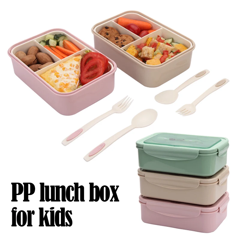 Детский Ланч бокс PP контейнер для еды многоцветный Bento Snack box открытый фруктовый