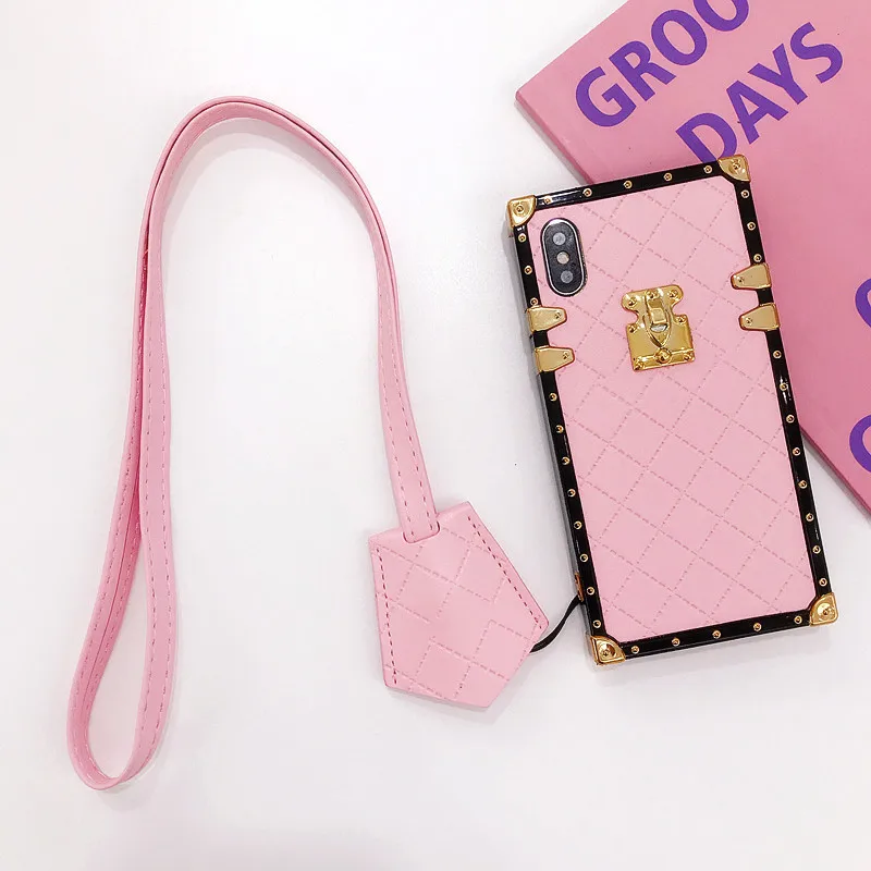 

Goatskin Apple 7/8/11/12 mobile case Ringer iPhone11/12Promax fashion with rope 12MINI is suitable for anti-fall