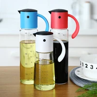 kitchen leak proof and heat resistant oil bottle with automatic opening and closing flip top soy sauce bottle and vinegar bottle
