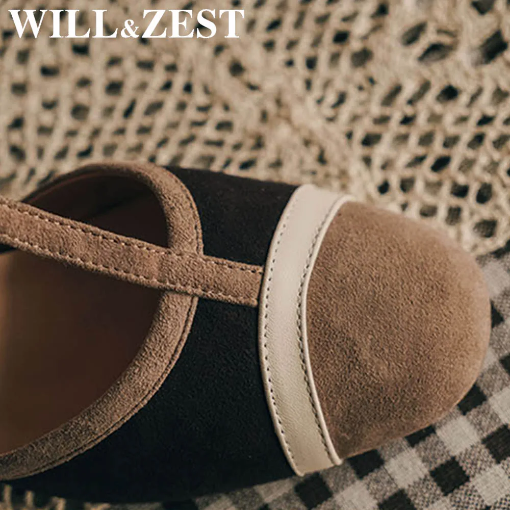 Женские замшевые сандалии из овечьей кожи Will &amp Zest обувь в японском стиле