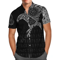 viking tattoo hawaii shirt beach summer fashion short sleeve printed 3d mens shirt harajuku tee hip hop shirts drop shipping 02