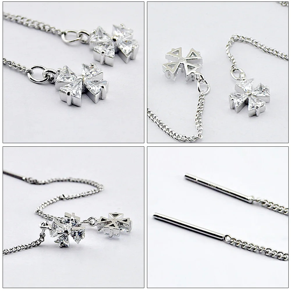 Новое поступление! Однотонные серьги из серебра 925 пробы модные женские Висячие