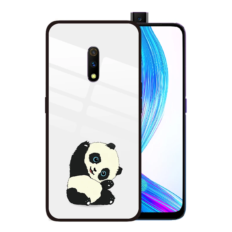 Чехол из закаленного стекла с принтом панды Pandicorn для OPPO Realme Q 5 Pro XT X2 X Lite 3 F11 F7 F5 F9