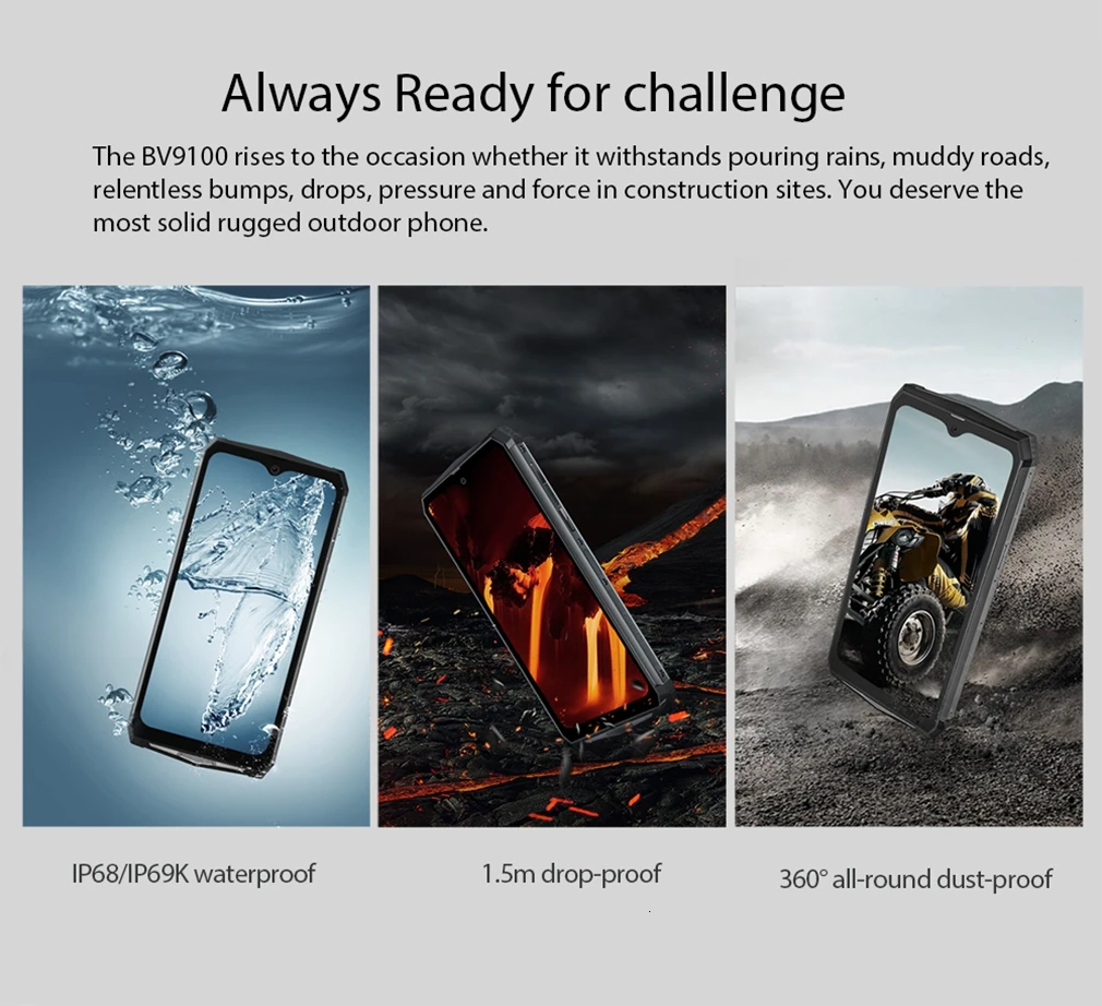 Blackview BV9100 4 Гб+ 64 Гб IP68 водонепроницаемый мобильный телефон 6," Android 9,0 13000 мАч MTK6765 Восьмиядерный NFC 16,0 Мп прочный смартфон