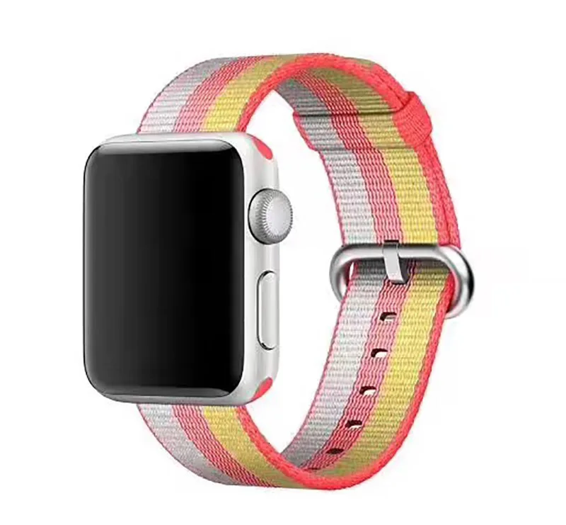 44 мм ремешок для apple watch series 5 4 3 2 1 тканый нейлоновый ремешок для iWatch 40 мм 38 мм узор Классическая пряжка