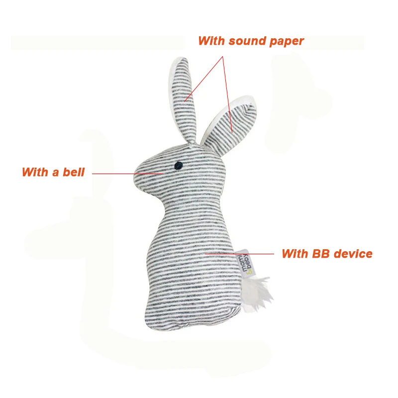 Plush Squeaky Dogs Toy Rabbit Shape Toys for Puppy Funny Pet Products with Sound Cute Interactive Dog Accessories Dropshipping | Дом и сад