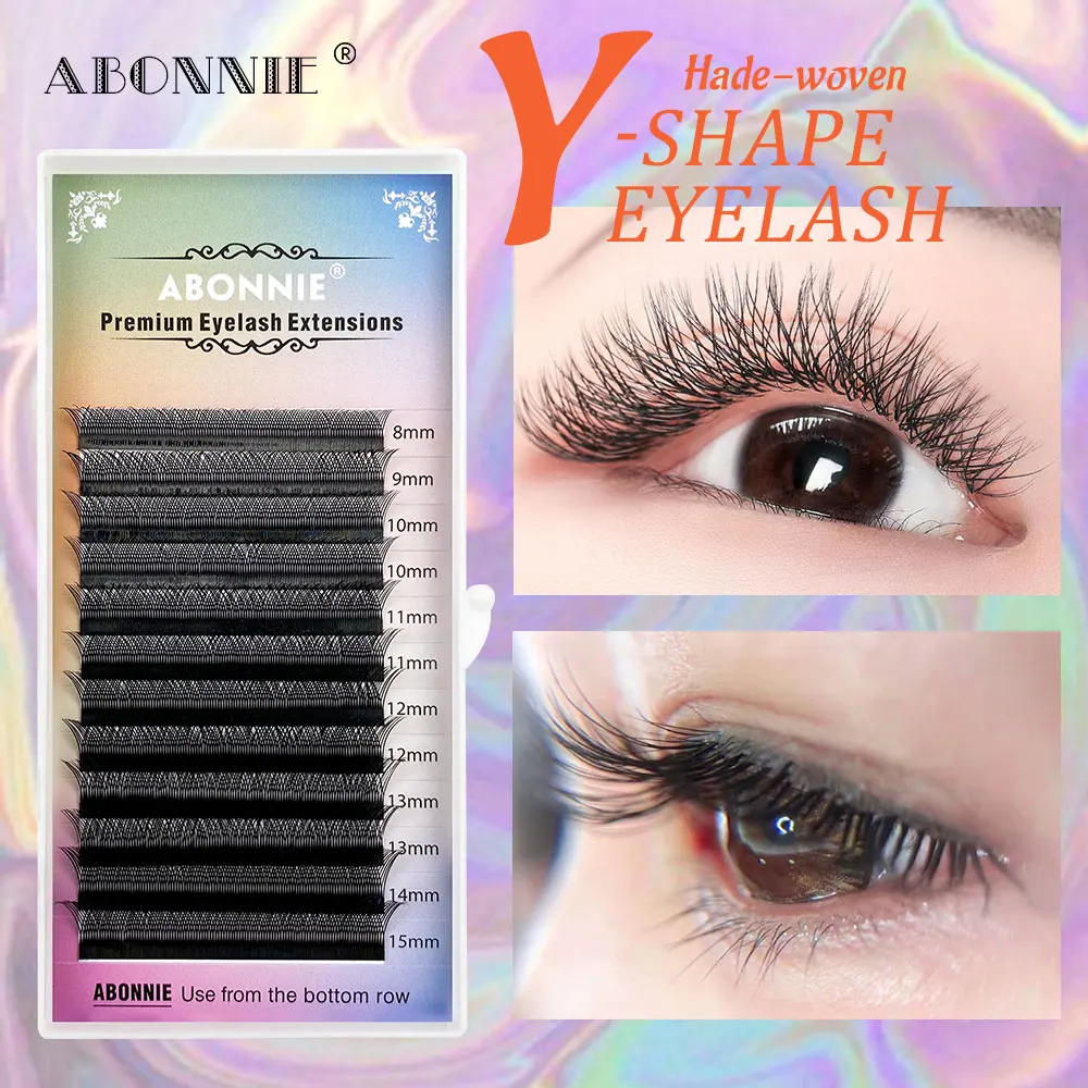 

Abonnie YY Shape Cashmere Blooming Eyelashes Extension 0.07 C/D 8-14mm Black Easy Fan Eyelash Extentions Auto Fans Lashes