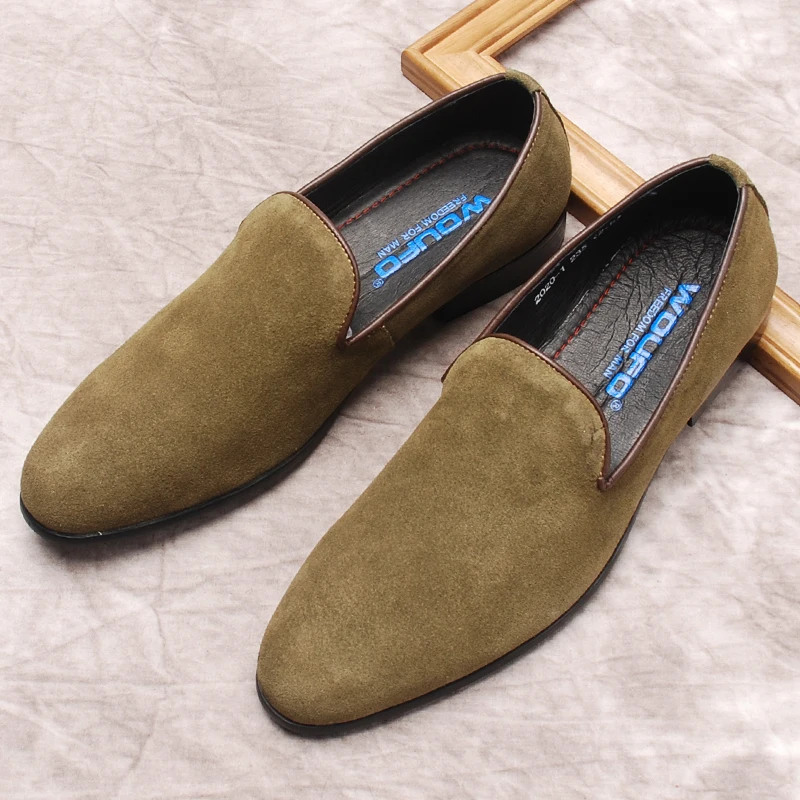 Мужские замшевые лоферы повседневная обувь в британском стиле джентльменские Свадебные классические туфли