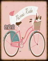 picnic ride large metal tin sign poster wall plaque