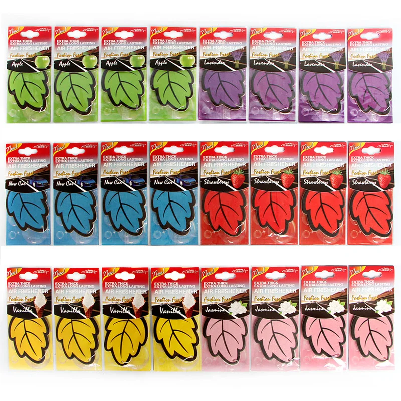 

6PCS Car Air Freshener Natural scented tea paper Auto Hanging Vanilla perfume fragrance Leaf Shape car accessories interior