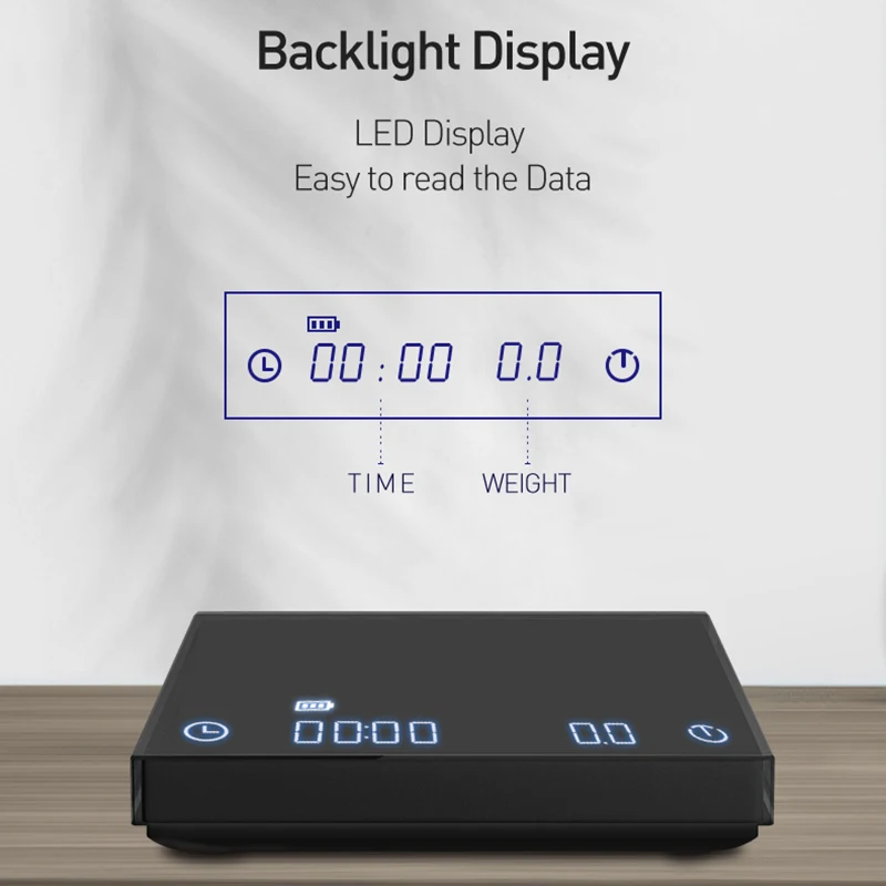 Timemore-b&aacute;scula de cocina B22, balanza b&aacute;sica de caf&eacute; con espejo negro + nueva actualizaci&oacute;n USB, balanza electr&oacute;nica inteligente de pesaje y temporizador-5