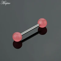 miqiao1pc 6x1 6x16mm luminous tongue nail ring stainless steel rod body piercing jewelry for women men