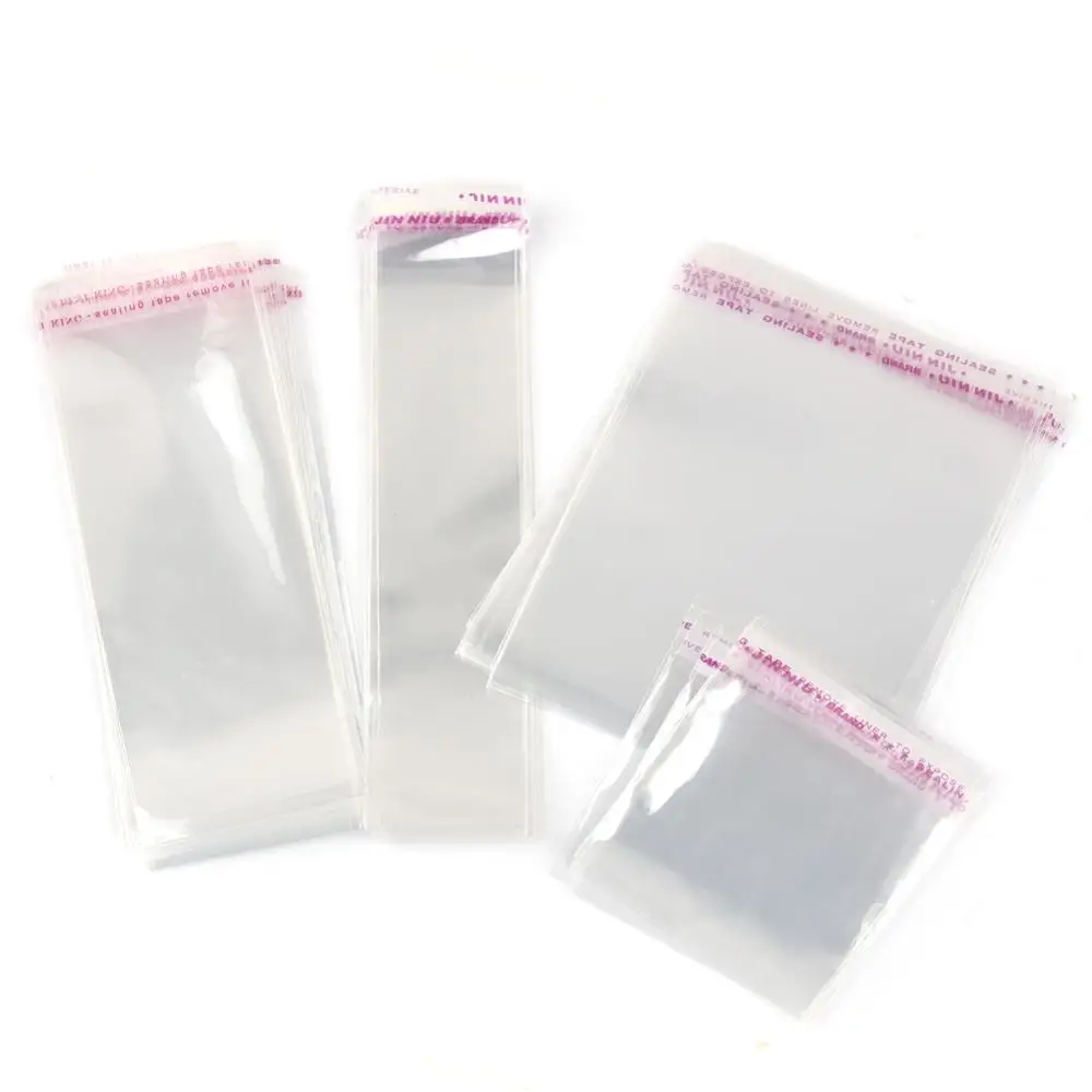 

DoreenBeads 200PCs Clear Self Adhesive Seal Plastic Bags Multiple size Transparent Bags Beads jewelry Packaging Bag Wholesale