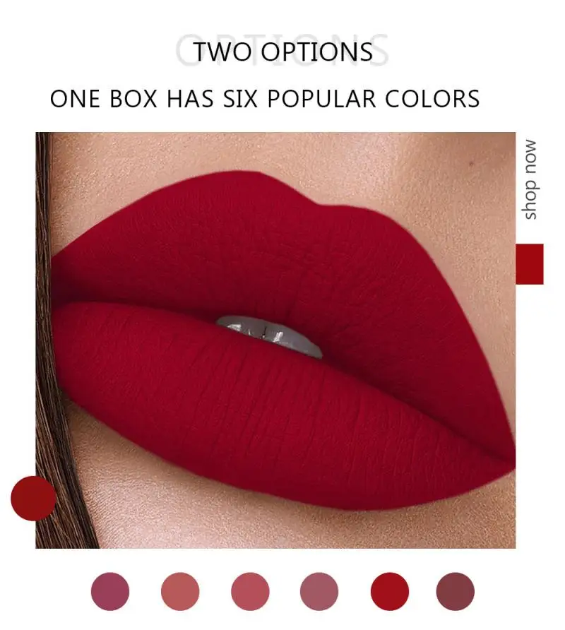 

HANDAIYAN 6Colors/Sets Sexy Matte Liquid Lipstick Lip Glaze Sets Natural Moisturizer Waterproof Velvet Lip Glosses Makeup TSLM2
