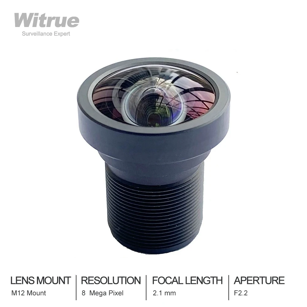 Witrue 8MP 2 1 мм CCTV объектив 1/2.7 дюймов без искажений F2.2 M12 крепление с 650nm ИК фильтром