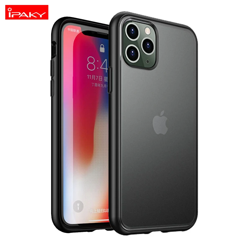 Black Для iPhone 11 чехол Magic Shadow IPAKY 11 Pro Чехол Цветные кнопки Мягкий Бампер ПК Гибридный противоударный Для iPhone 11 Pro Max чехол - Цвет: Black