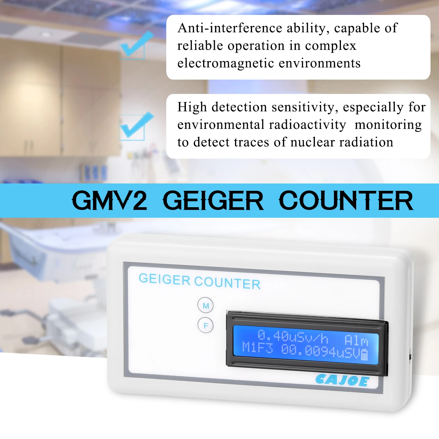 Портативная ручка GMV2 счетчик Гейгера Собранный детектор ядерной радиации γ β