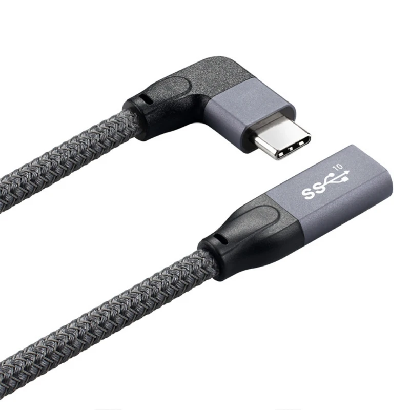 

100W PD 5A Curved USB3.1 Type-C Extension Cable 4K @60Hz 10Gbps USB-C Gen 2 Extender Cord For Macbook Nintend H P Lapto