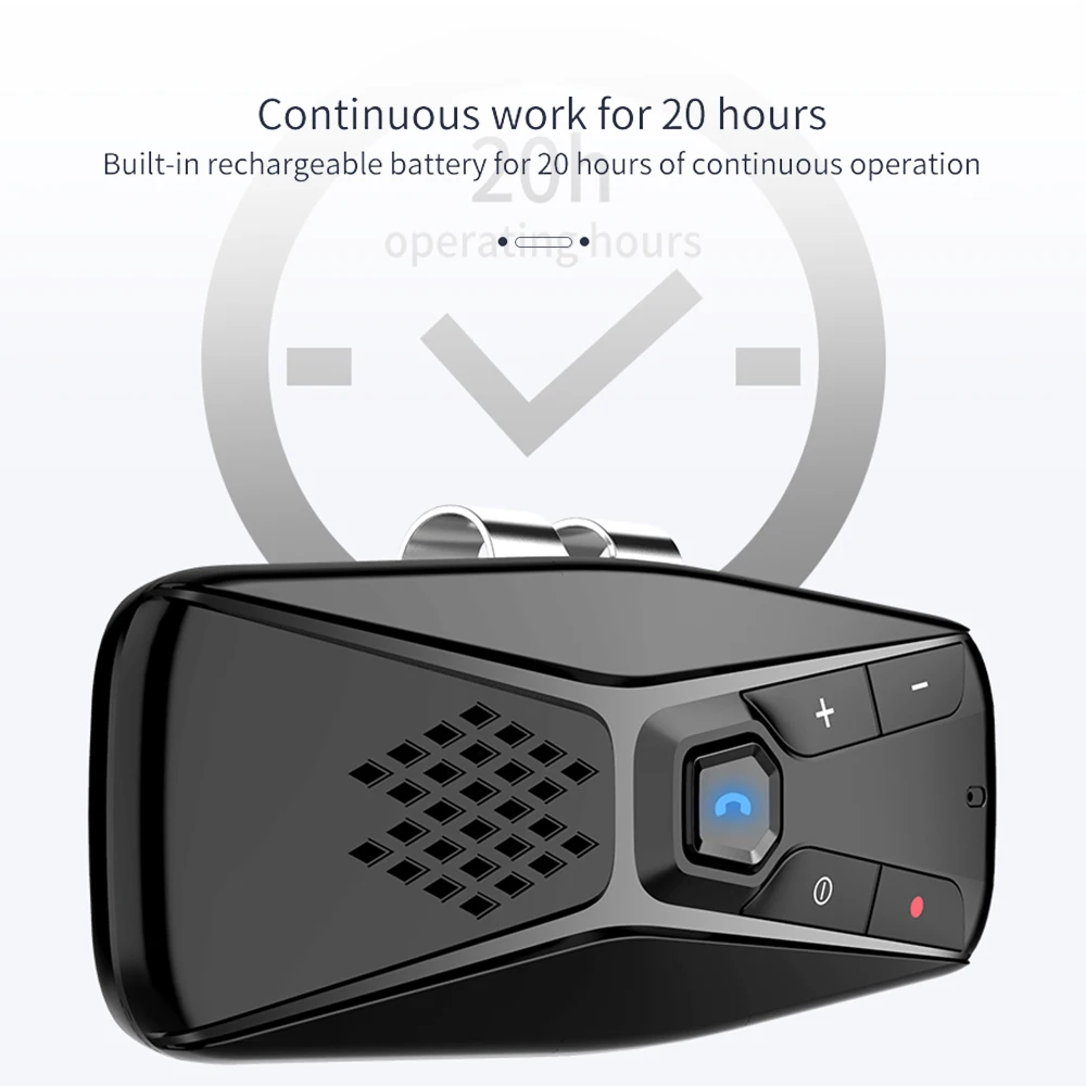 Car Sun Visor Music Player Wireless Audio Bluetooth 5.0 Compatible Receiver Hands-Free Voice Vehicle Kit Handsfree Accessories