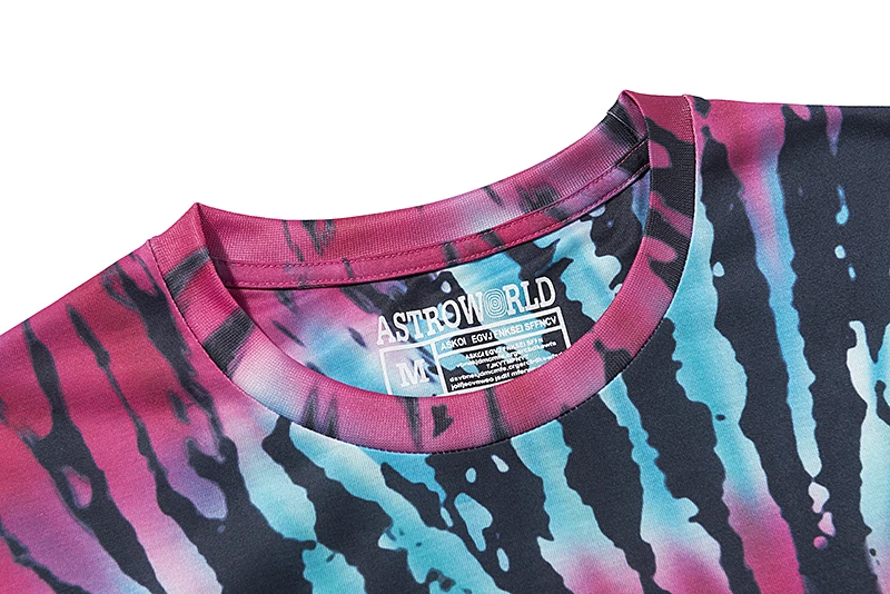 

Summer Fashion ACW Trend Wild 2021 Men and Women Pure Cotton Round Neck High-quality Patch Tie-dye Skull Painting Short Sleeves