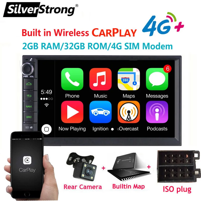 SilverStrong 7''IPS 4G Modem 2Din Android 11 universal Android Car GPS Radio Universal auto Stereo 2 din For NISSAN TOYOTA