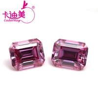 CADERMAY Jewelry Wholesale Price Pink Color Emerald Cut Moissanite Diamond Synthetic Loose Gemstones for Ring Earrings Making