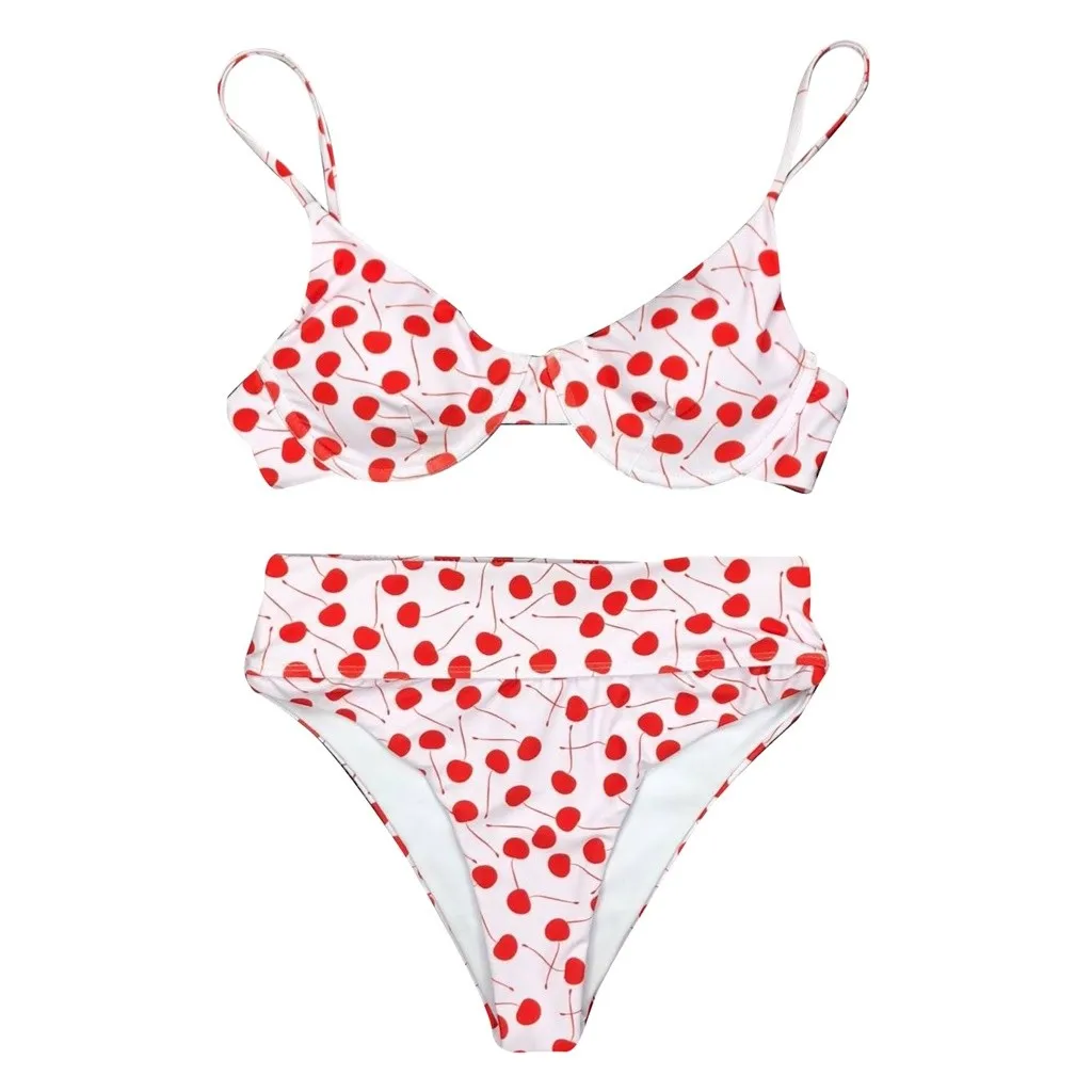 Женский купальник с высокой талией SAGACE купальный костюм в горошек пуш ап и