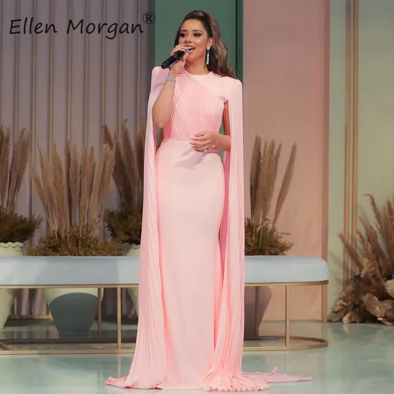 Арабское мусульманское розовое шифоновое длинное вечернее платье русалки 2020 для