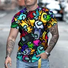 Футболка мужская летняя с 3d принтом, крутая дышащая Повседневная рубашка с короткими рукавами, с мотивами мультфильмов, комиксов, игр, эмоконов