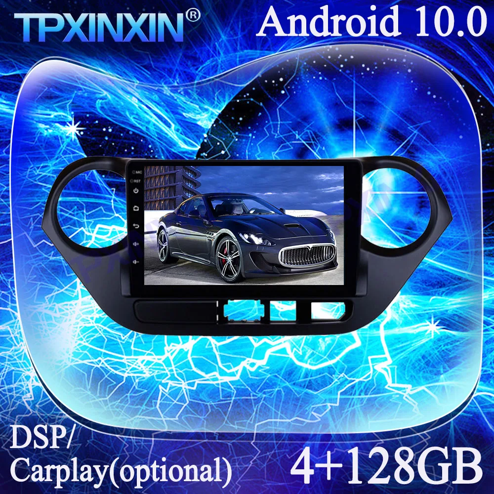 Android 10.0 4G+128G PX6 For Hyundai I10 2018-2019 LHD Carplay Multimedia Player Tape Recorder GPS Navi Auto Radio Head Unit DSP