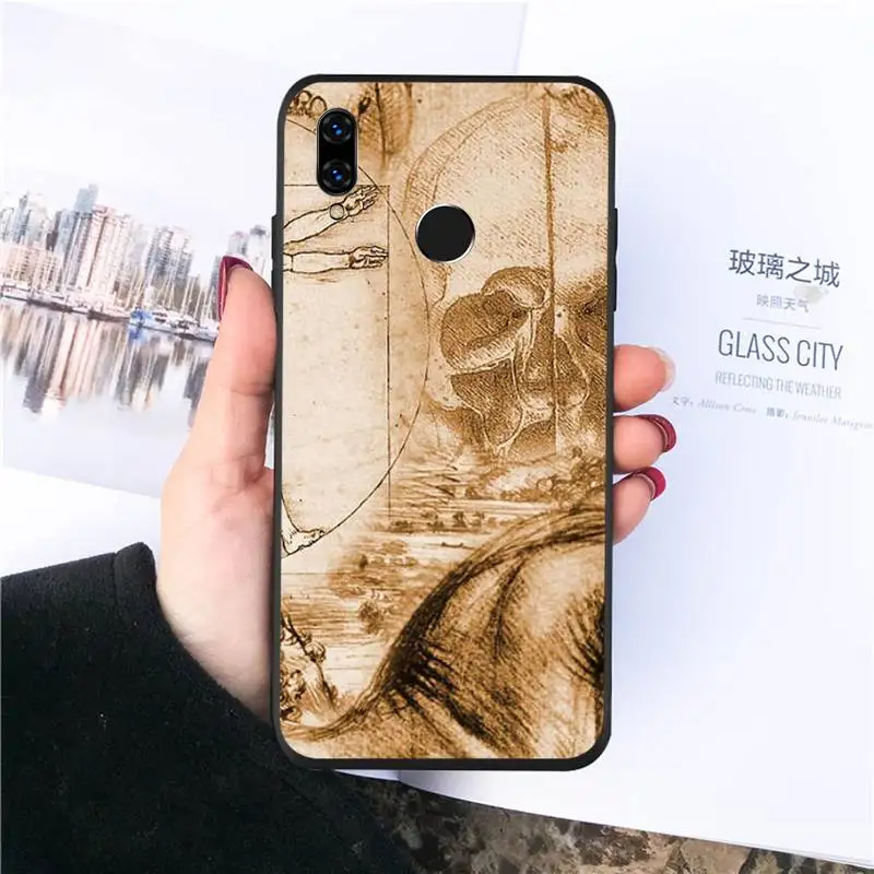 

Italy Leonardo Da Vinci Phone Cases For Huawei honor Mate P 10 20 30 40 Pro 10i 9 10 20 8 x Lite Luxury brand shell funda coque