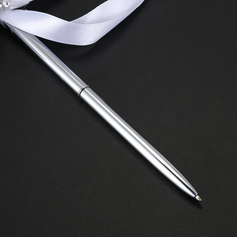 Новейшая Свадебная авторучка с бантом белая перьевая ручка страуса бриллиантом |