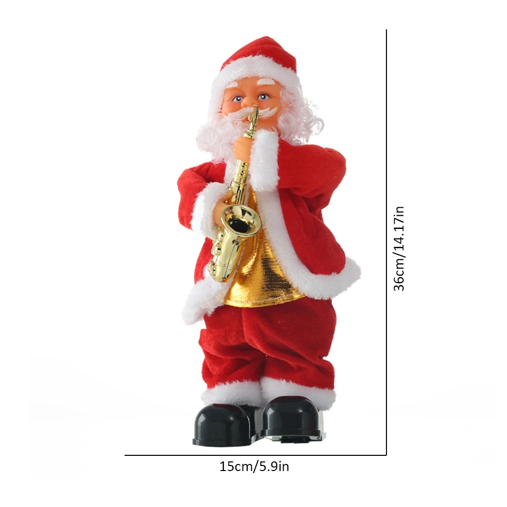 

Electric Santa Claus Doll Playing Saxophone Guitar Music Santa Claus Doll Ornaments For Christmas Decoration Children's Gift