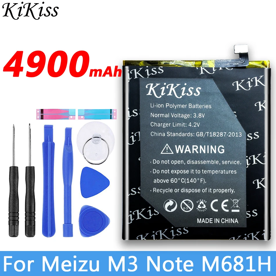 BT61 M3 Note M681H KiKiss Батарея BT61 BT15 BT68 BA611 BA612 для Meizu M3 Примечание L681H M681H/M3 M3S/M3S Mini/M5 Meilan Note 5/M5S 5S акумуляторная батарея - Цвет: BT61 M3 Note M681H