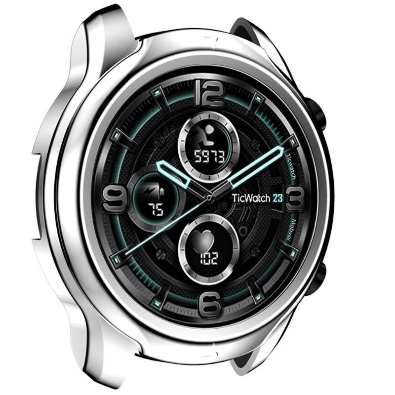 

Full Coverage Protective Cover For -Ticwatch pro3 Plating TPU Watch Case Shell 24BB