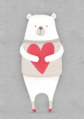 Кавайный мультяшный медведь Детские настенный художественный холст для