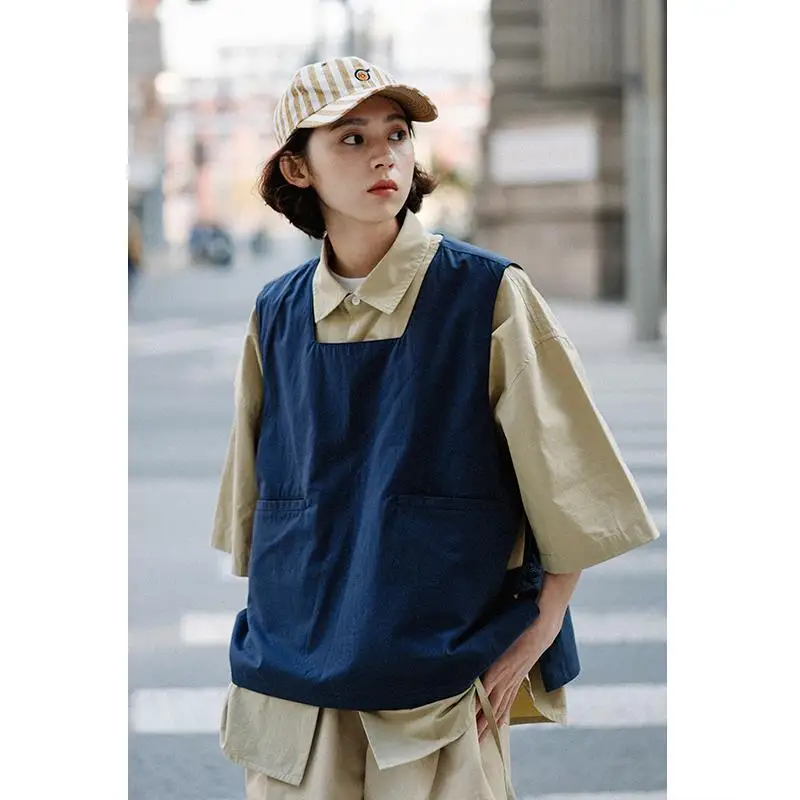 

Unretro2020ss summer thin Japanese loose tooling Jacket Vest BF student vest men and women