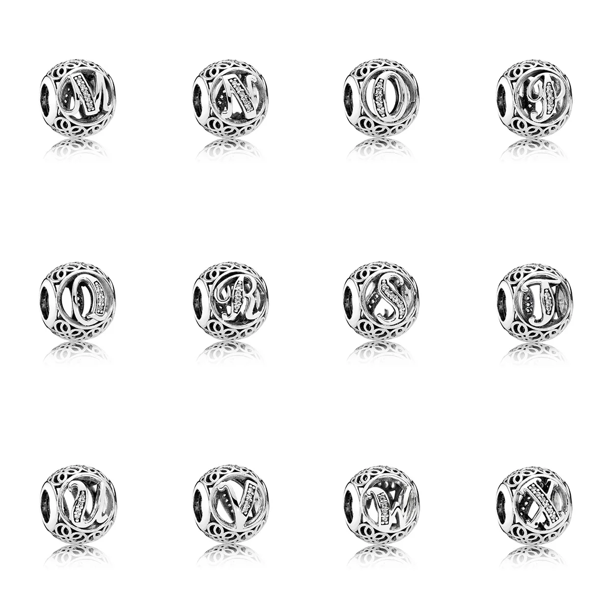

Silver Color Beads Charms 26 Letters M-X Bead for Diy Women Charms Bracelets & Bangles DYL002