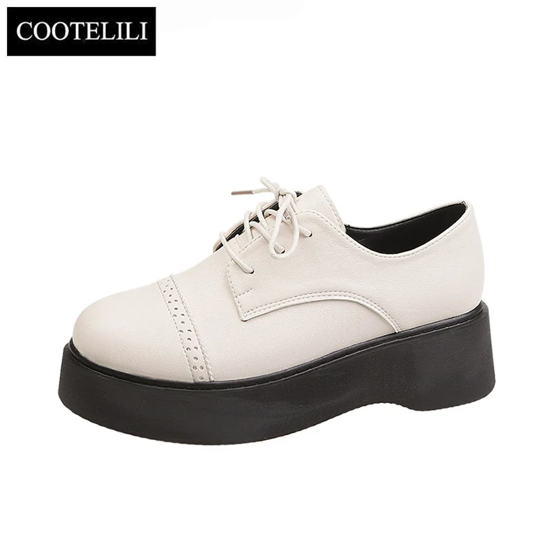 COOTELILI/Модная женская обувь Женская повседневная на плоской подошве со шнуровкой