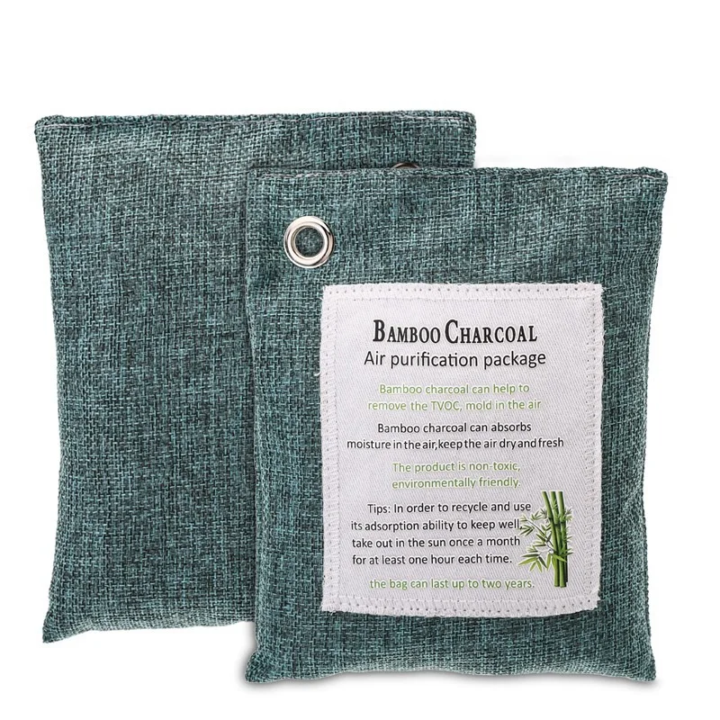 

4Pack Bamboo Charcoal Activated Charcoal Bags Naturally Air Purifying Odor, Moisture - Kid and Pet-Friendly Deodorizers for Home
